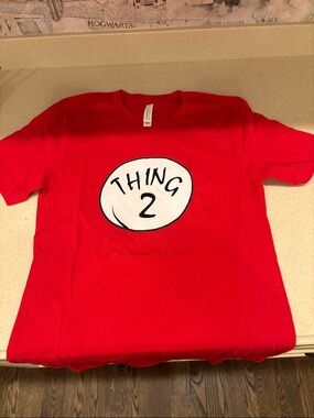 Bella Canvas Red 'Thing 2' Graphic Short Sleeve Tee